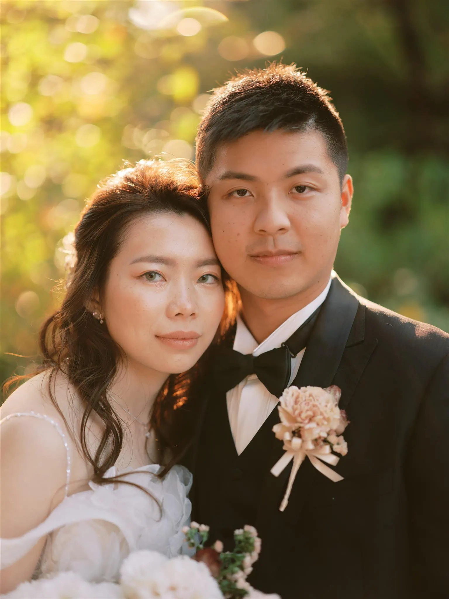 Kyoto Tokyo Japan Elopement Wedding Photographer, Planner & Videographer | Description (modified): A bride and groom capturing their special moment in the woods with the help of a Japan elopement photographer.