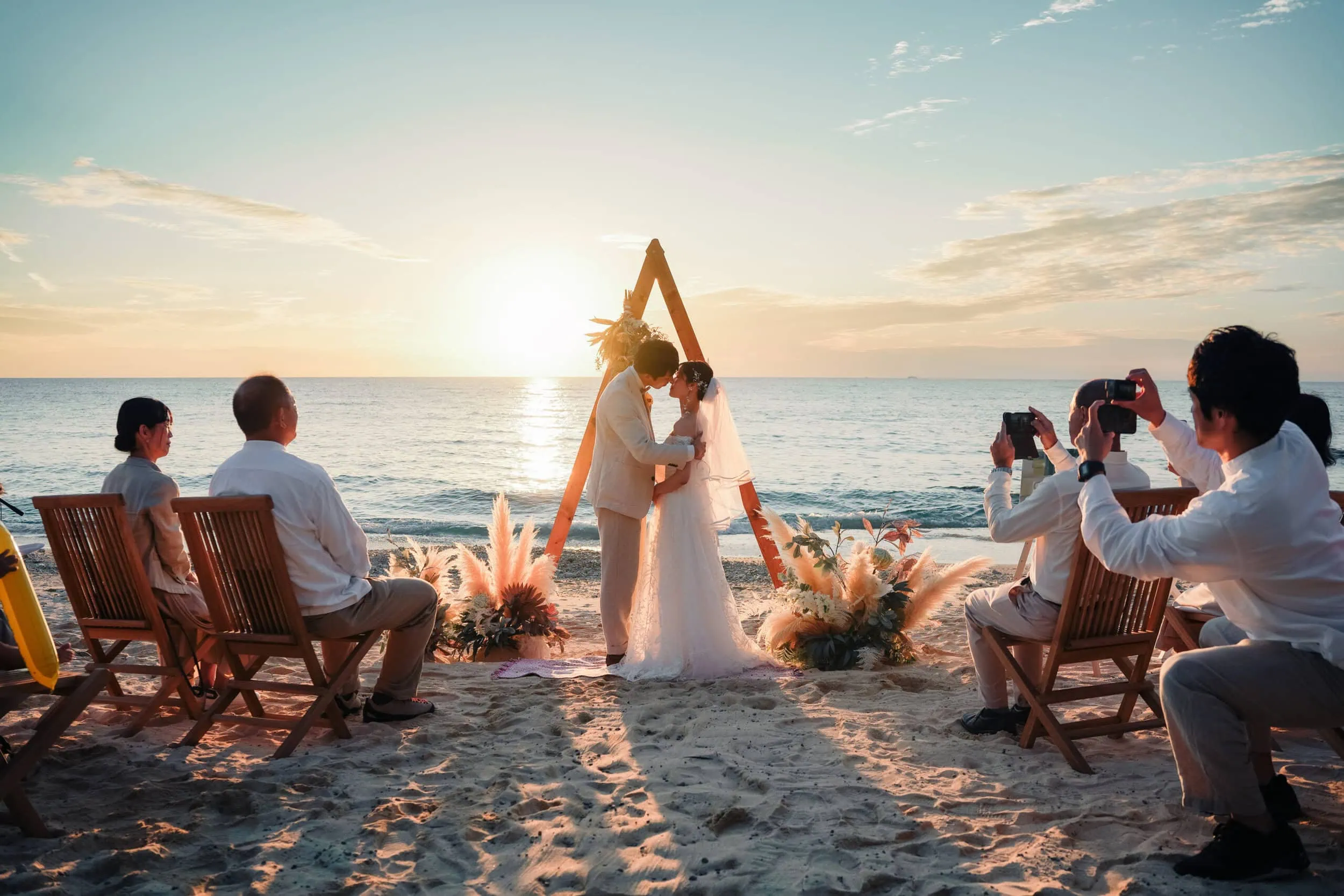 Couple eloping on the beach in Miyakojima, Okinawa Japan — Nomad Weddings